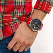  Shop Authentic Tommy Hilfiger Luca Chronograph Grey Dial Red Silicone Strap Watch For Men - 1710490 - Luxxuri