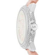  Shop Authentic Michael Kors Camille Three-Hand Crystals White Dial Pink Leather Strap Watch for Women - MK2963 - Luxxuri
