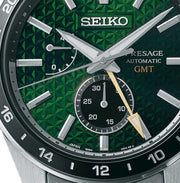  Shop Authentic Seiko Presage Sharp Edged Series GMT Green Dial Silver Steel Strap Watch For Men - SPB219J1 - Luxxuri