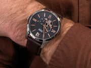  Shop Authentic Fossil Townsman Automatic Black Dial Brown Leather Strap Watch for Men - ME3061 - Luxxuri