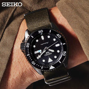  Shop Authentic Seiko 5 Sport Automatic Black Dial Green Nylon Strap Watch For Men - SRPD65K4 - Luxxuri