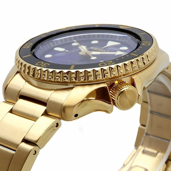  Shop Authentic Seiko 5 Sports US Special Edition Automatic Blue Dial Gold Steel Strap Watch For Men - SRPK20 - Luxxuri