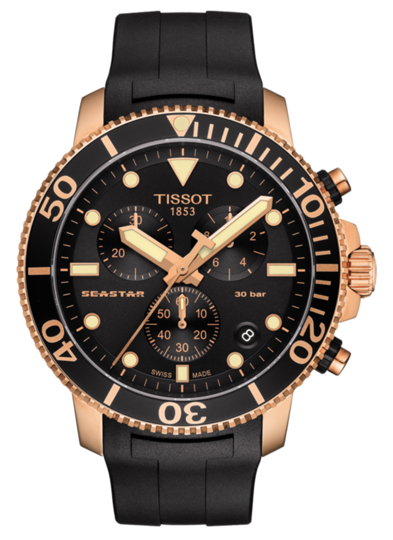  Shop Authentic Tissot Seastar 1000 Chronograph Black Dial Black Rubber Strap Watch For Men - T120.417.37.051.00 - Luxxuri