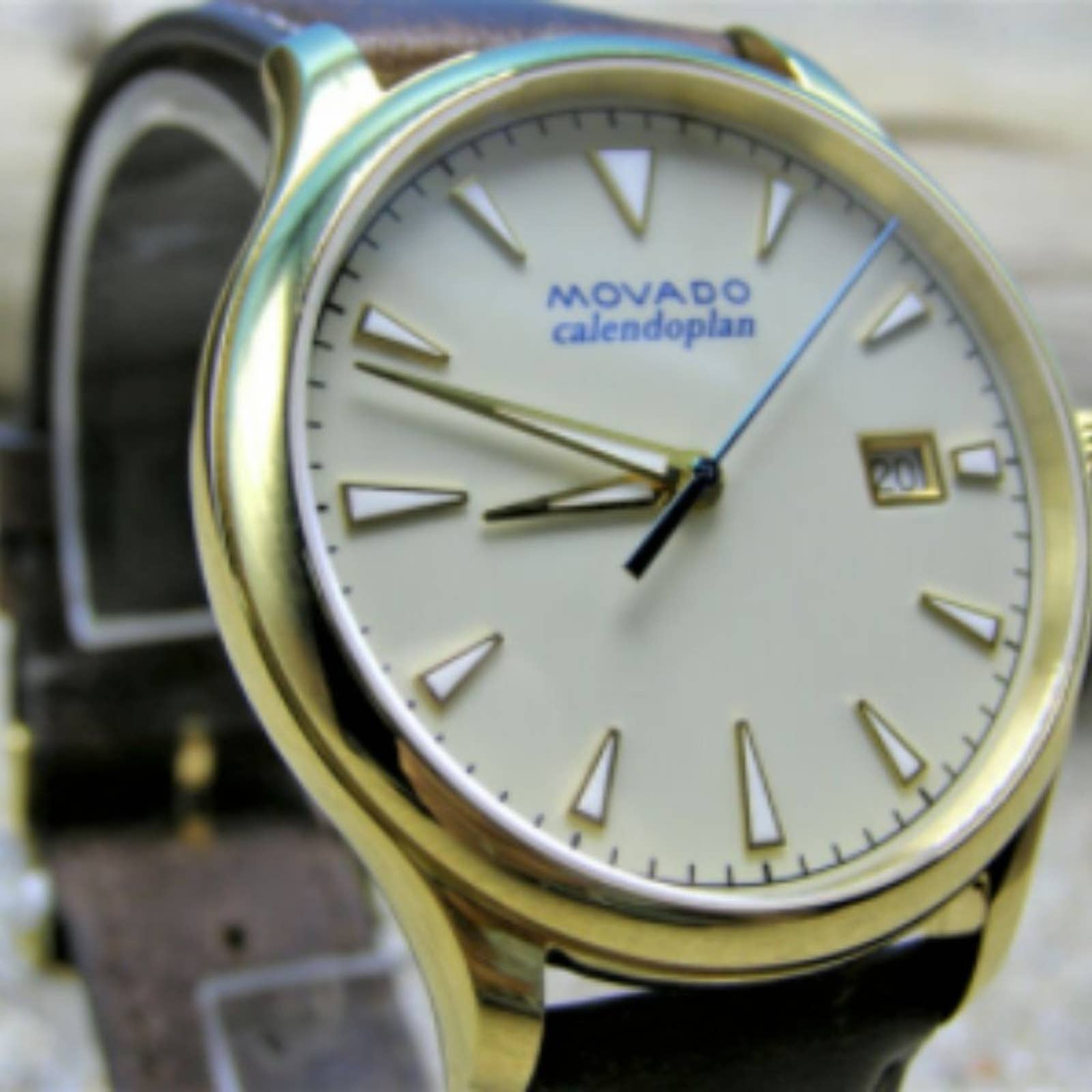  Shop Authentic Movado Heritage Calendoplan Beige Dial Brown Leather Strap Watch for Men - 3650003 - Luxxuri