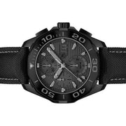  Shop Authentic Tag Heuer Aquaracer Automatic Chronograph Special Edition Titanium Grey Dial Black Leather Strap Watch for Men - CAY218B.FC6370 - Luxxuri