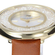  Shop Authentic Swarovski Crystalline Pure White Dial Brown Leather Strap Watch for Women - 5275040 - Luxxuri