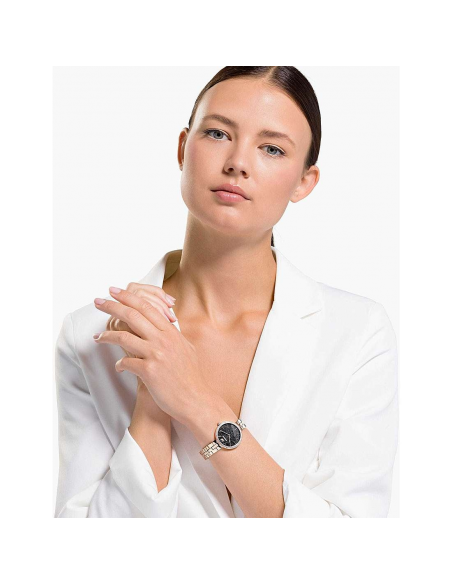  Shop Authentic Swarovski Cosmopolitan Black Dial Rose Gold Steel Strap Watch for Women - 5517797 - Luxxuri