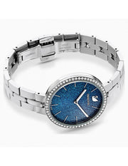 Shop Authentic Swarovski Cosmopolitan Blue Dial Silver Steel Strap Watch for Women - 5517790 - Luxxuri