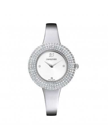  Shop Authentic Swarovski Crystal Rose Silver Dial Silver Steel Strap Watch for Women - 5483853 - Luxxuri