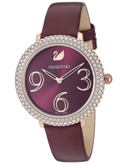  Shop Authentic Swarovski Crystal Frost Red Dial Red Leather Strap Watch for Women - 5484064 - Luxxuri