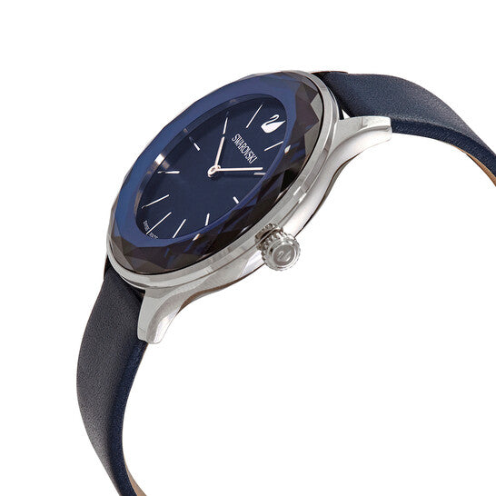  Shop Authentic Swarovski Octea Nova Blue Dial Blue Leather Strap Watch for Women - 5295349 - Luxxuri