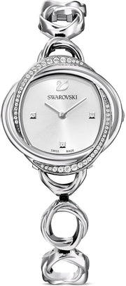  Shop Authentic Swarovski Crystal Flower Silver Dial Silver Steel Strap Watch for Women - 5547622 - Luxxuri