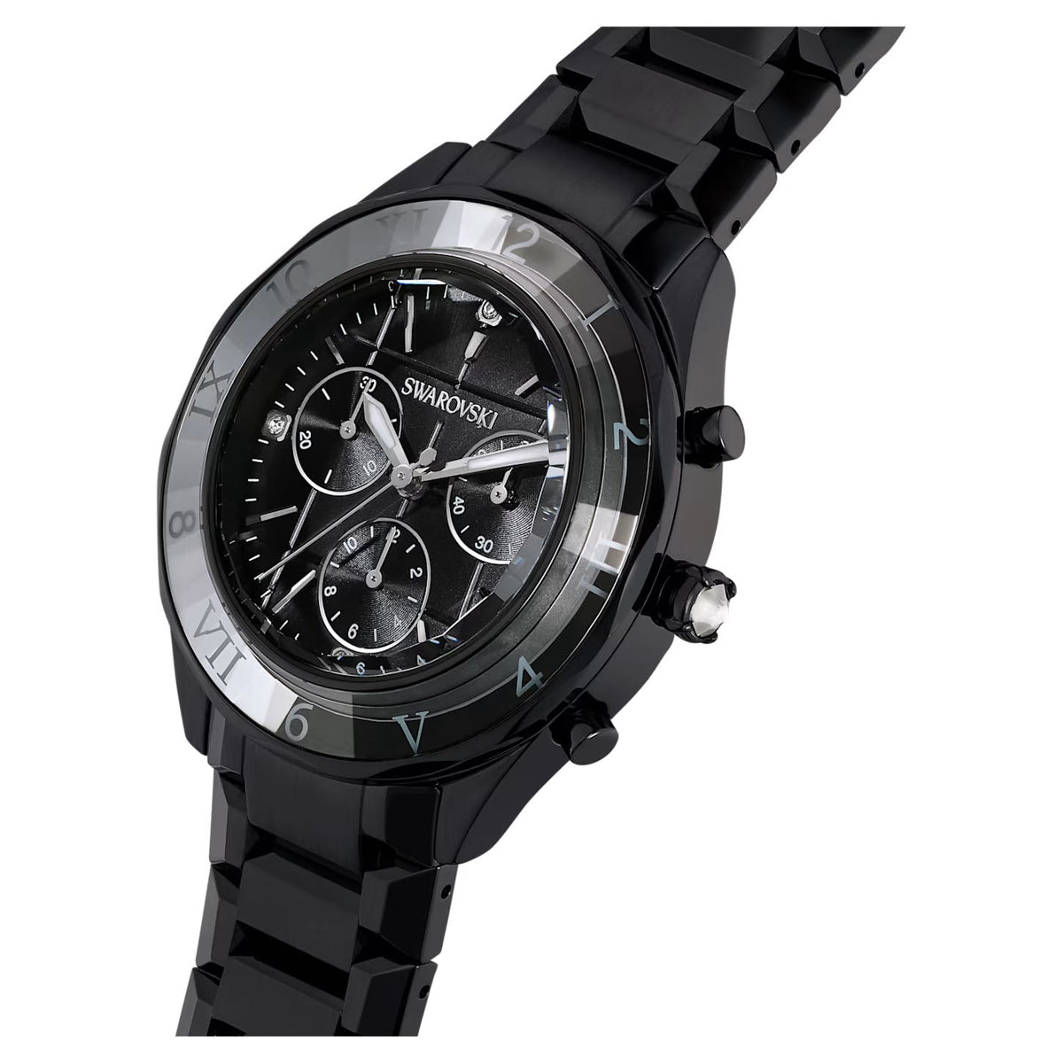  Shop Authentic Swarovski Dextera Chronograph Black Dial Black Steel Strap Watch for Women - 5641393 - Luxxuri