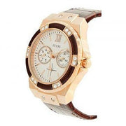 Shop Authentic Guess Limelight Analog White Dial Brown Leather Strap Watch For Women - W0775l14 - Luxxuri