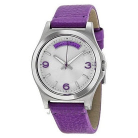  Shop Authentic Marc Jacobs Baby Dave Silver Dial Purple Leather Strap Watch for Women - MBM1262 - Luxxuri