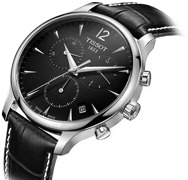  Shop Authentic Tissot T Classic Tradition Chronograph Black Dial Black Leather Strap Watch For Men - T063.617.16.057.00 - Luxxuri