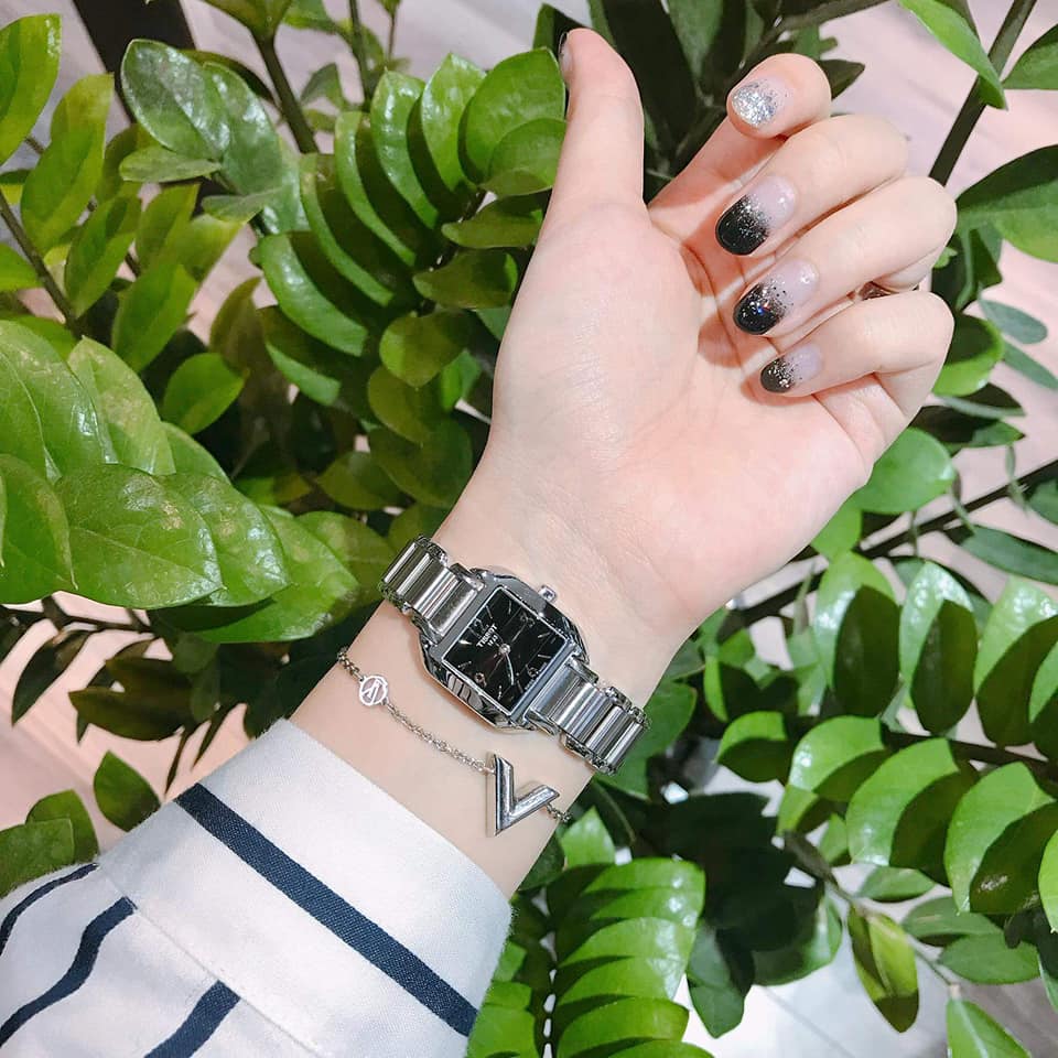  Shop Authentic Tissot T Wave Black Dial Silver Steel Strap Watch for Women - T02.1.285.52 - Luxxuri