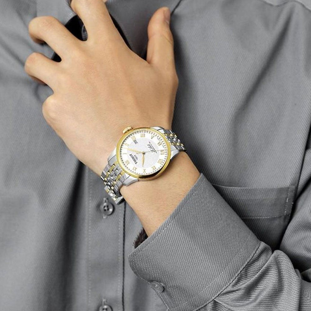  Shop Authentic Tissot Le Locle Powermatic 80 Silver Dial Two Tone Steel Strap Watch For Men - T006.407.22.033.01 - Luxxuri