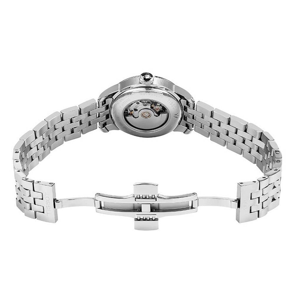  Shop Authentic Tissot Le Locle Automatic Diamonds Mother of Pearl Black Dial Silver Steel Strap Watch For Women - T006.207.11.126.00 - Luxxuri