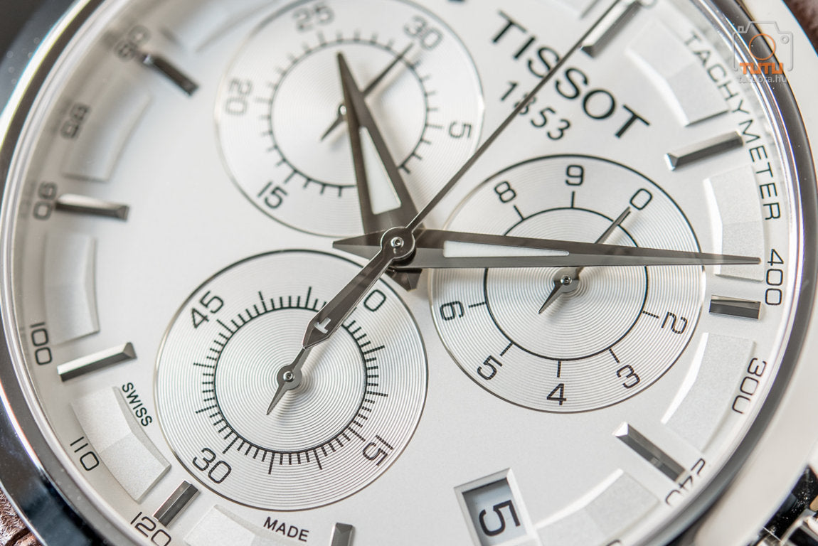  Shop Authentic Tissot Couturier Chronograph White Dial Brown Leather Strap Watch For Men - T035.617.16.031.00 - Luxxuri