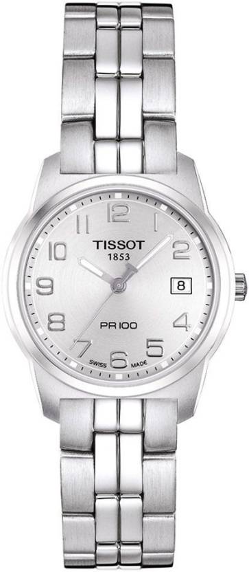  Shop Authentic Tissot T Classic PR100 Silver Dial Silver Steel Strap Watch For Women - T049.210.11.032.00 - Luxxuri