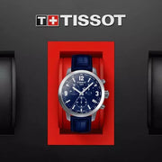  Shop Authentic Tissot PRC 200 Chronograph Blue Dial Blue Leather Strap Watch For Men - T055.417.16.047.00 - Luxxuri
