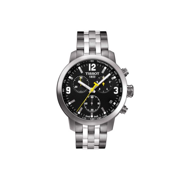  Shop Authentic Tissot PRC 200 Chronograph Black Dial Stainless Steel Watch For Men - T0554171105700 - Luxxuri