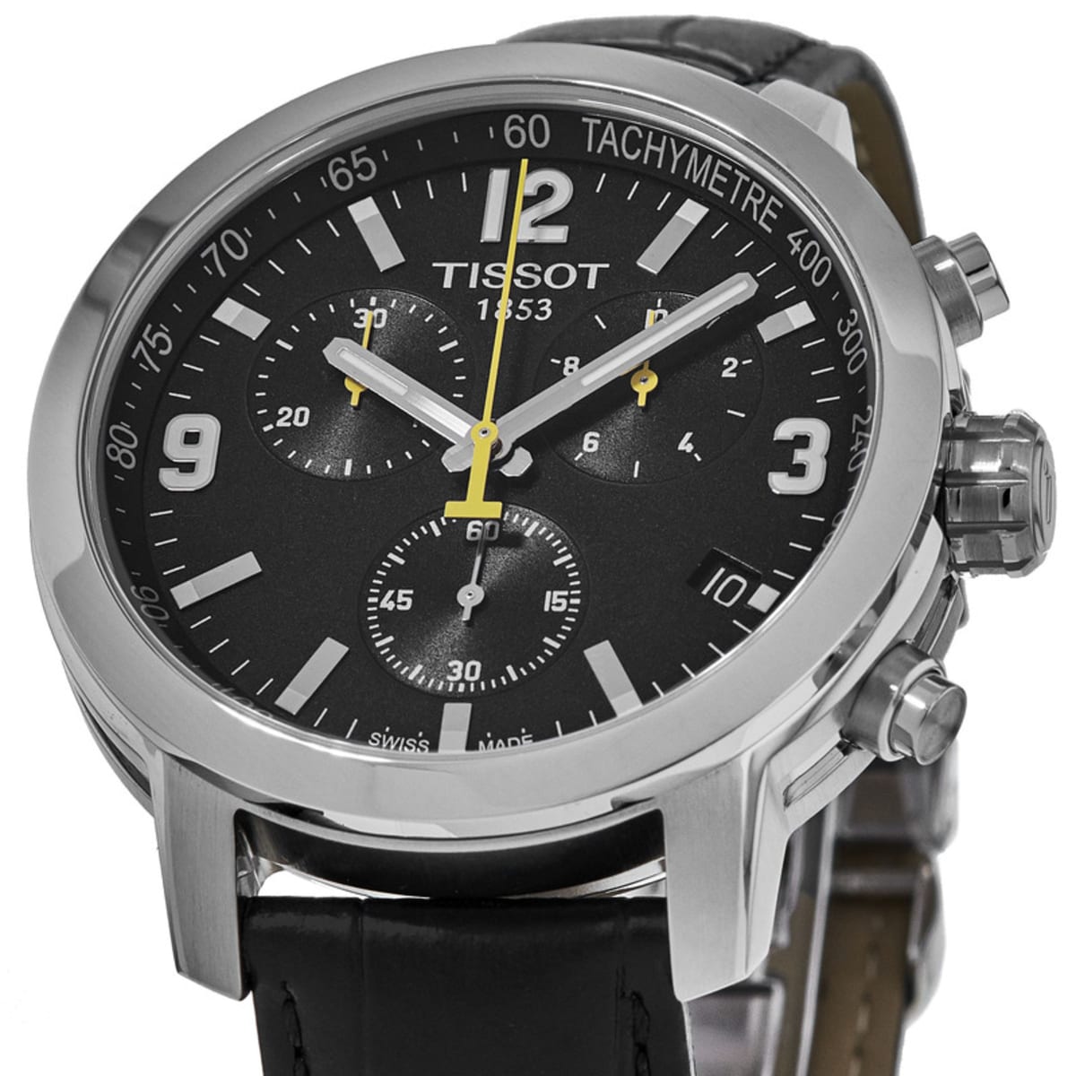  Shop Authentic Tissot PRC 200 Chronograph Black Dial Black Leather Strap Watch For Men - T055.417.16.057.00 - Luxxuri