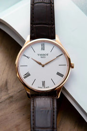  Shop Authentic Tissot Tradition 5.5 White Dial Brown Leather Strap Watch for Men - T063.409.36.018.00 - Luxxuri