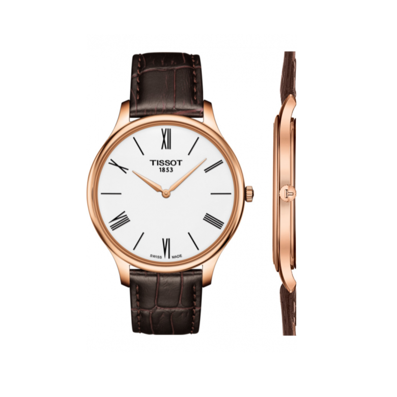 Shop Authentic Tissot Tradition 5.5 White Dial Brown Leather Strap Watch for Men - T063.409.36.018.00 - Luxxuri