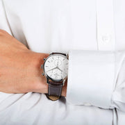  Shop Authentic Tissot T Classic Tradition Chronograph White Dial Brown Leather Strap Watch For Men - T063.617.16.037.00 - Luxxuri