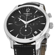  Shop Authentic Tissot Tradition Chronograph Black Dial Black Leather Strap Watch For Men - T0636171605700 - Luxxuri