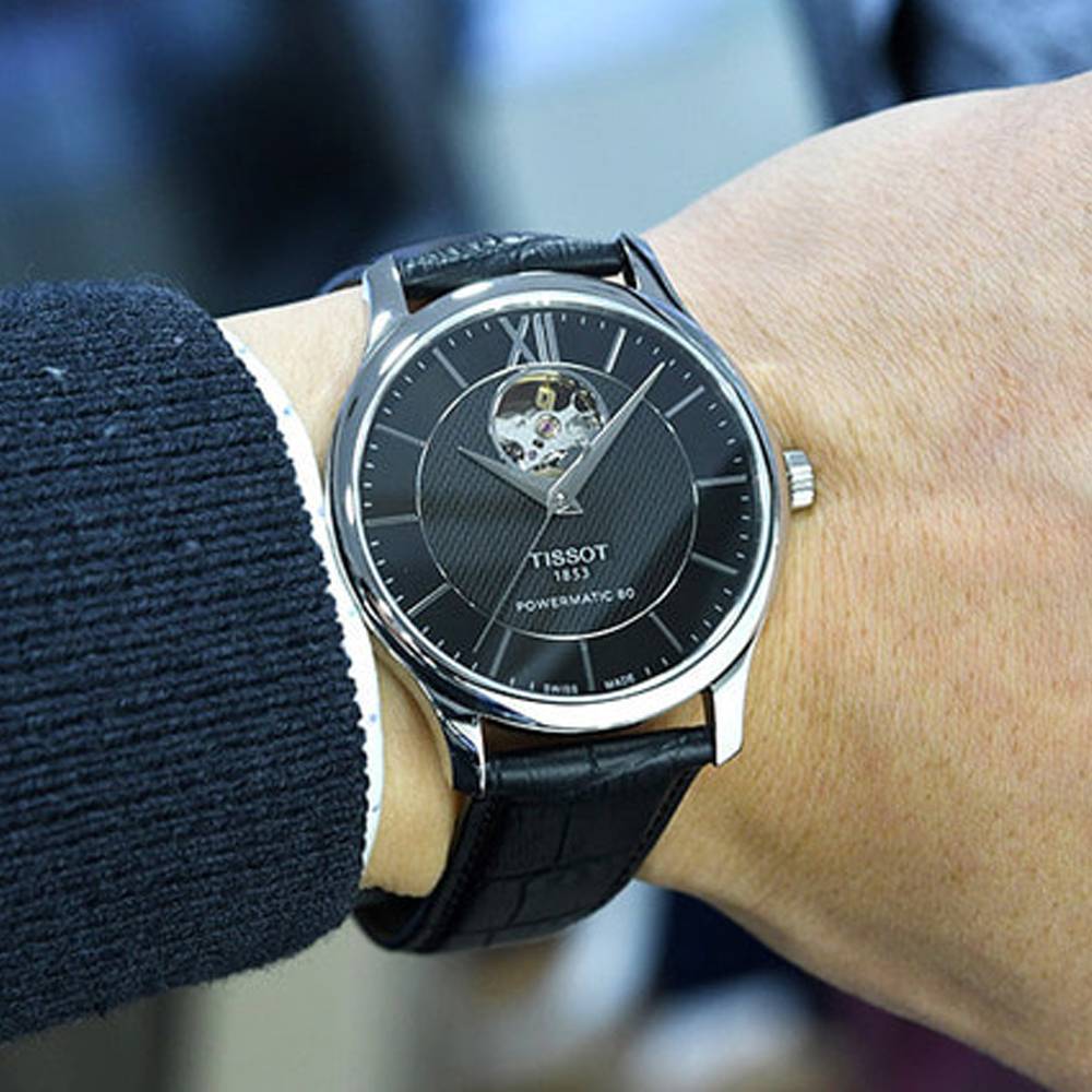  Shop Authentic Tissot Tradition Powermatic 80 Open Heart Automatic Watch For Men - T063.907.16.058.00 - Luxxuri