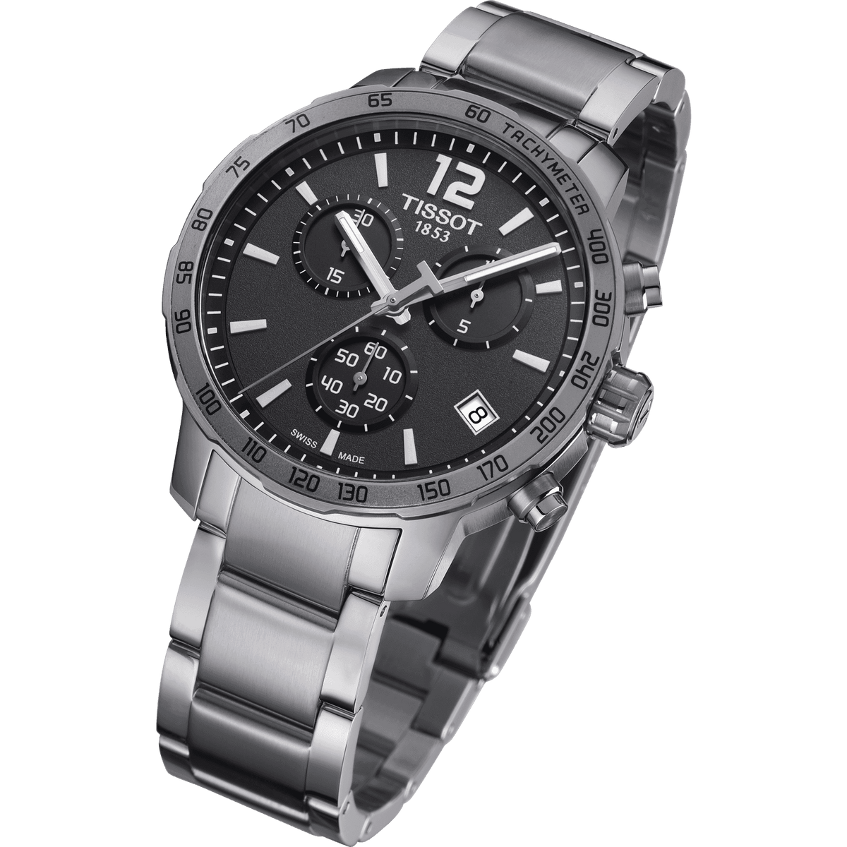  Shop Authentic Tissot Quickster Chronograph Black Dial Silver Steel Strap Watch For Men - T095.417.11.067.00 - Luxxuri