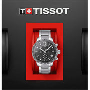 Shop Authentic Tissot Quickster Chronograph Black Dial Silver Steel Strap Watch For Men - T095.417.11.067.00 - Luxxuri
