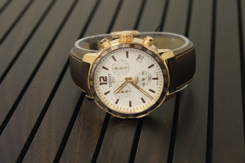  Shop Authentic Tissot Quickster Chronograph White Dial Brown Leather Strap Watch For Men - T095.417.36.037.02 - Luxxuri