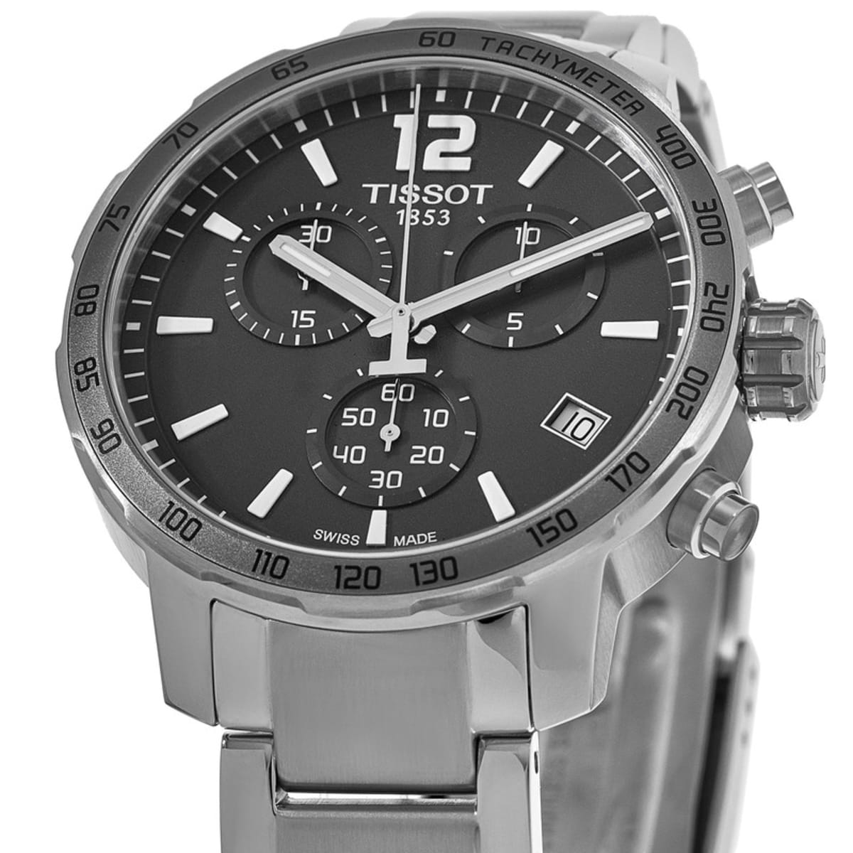  Shop Authentic Tissot Quickster Chronograph Black Dial Silver Steel Strap Watch For Men - T095.417.11.067.00 - Luxxuri