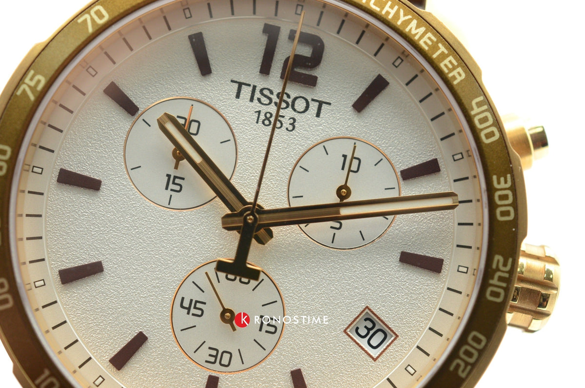  Shop Authentic Tissot Quickster Chronograph White Dial Brown Leather Strap Watch For Men - T095.417.36.037.02 - Luxxuri