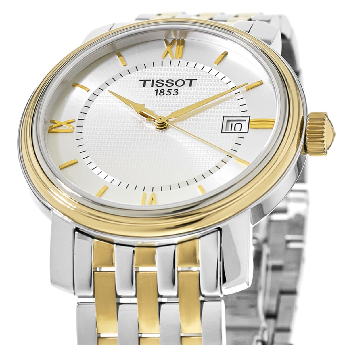  Shop Authentic Tissot T Classic Bridgeport Silver Dial Two Tone Mesh Bracelet Watch For Men - T097.410.22.038.00 - Luxxuri