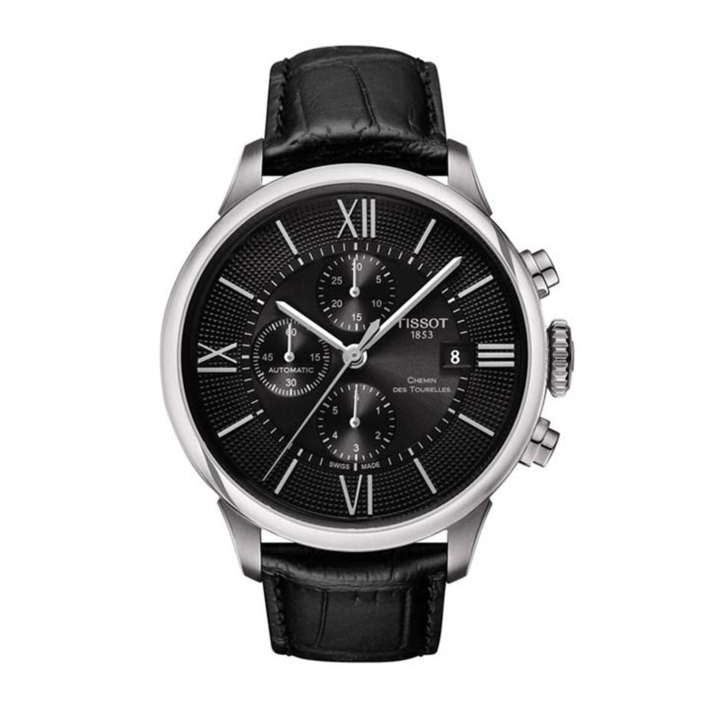  Shop Authentic Tissot T Classic Chemin Des Tourelles Chronograph Black Dial Black Leather Strap Watch For Men - T099.427.16.058.00 - Luxxuri