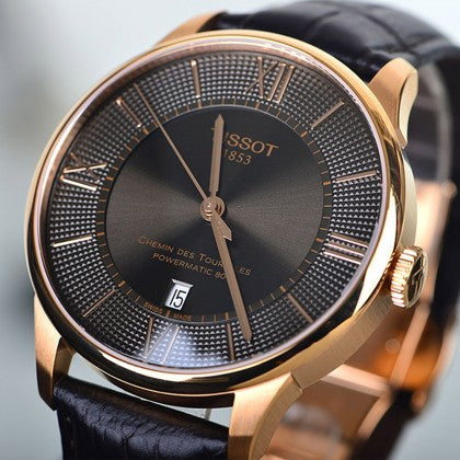  Shop Authentic Tissot Chemin des Tourelles Powermatic 80 Brown Dial Brown Leather Strap Watch for Men - T099.407.36.448.00 - Luxxuri