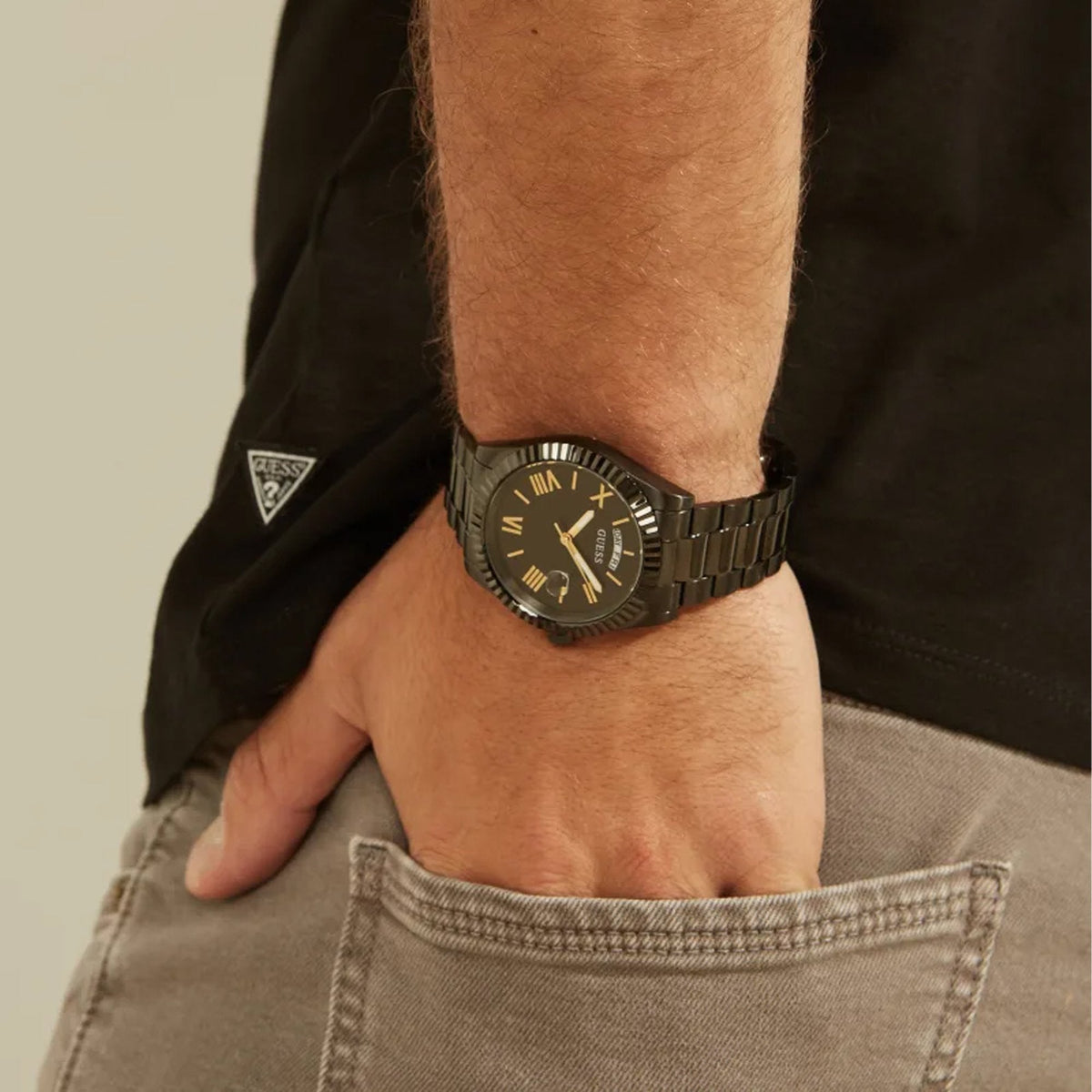  Shop Authentic Guess Connoisseur Black Dial Black Steel Strap Watch for Men - GW0265G4 - Luxxuri