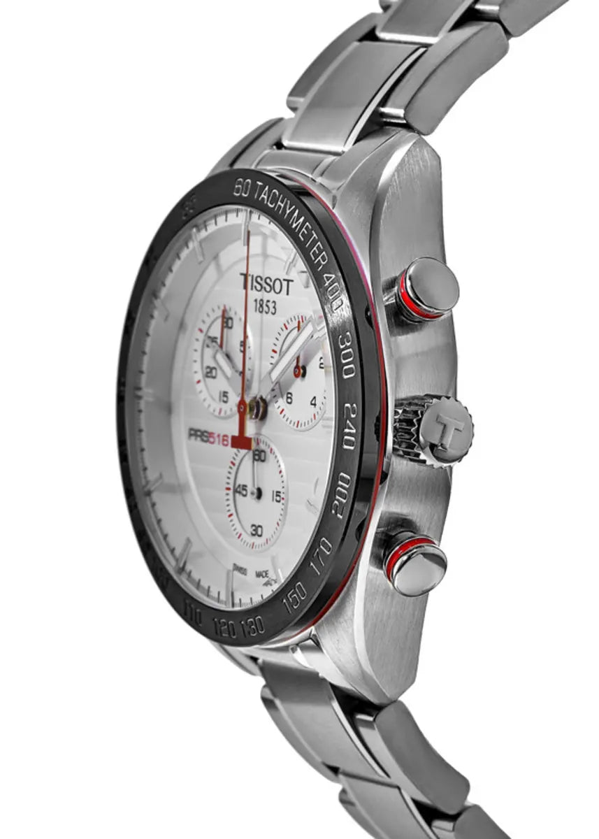  Shop Authentic Tissot T Sport PRS 516 Chronograph White Dial Silver Steel Strap Watch For Men - T100.417.11.031.00 - Luxxuri