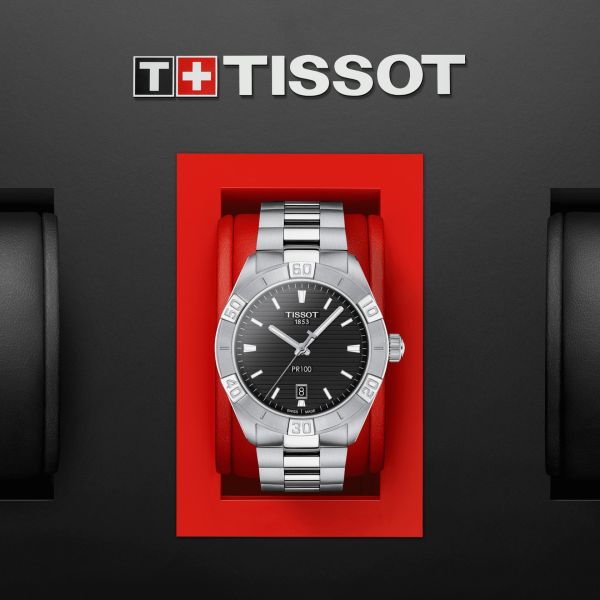  Shop Authentic Tissot PR 100 Sport Quartz Black Dial Silver Steel Strap Watch For Men - T101.610.11.051.00 - Luxxuri