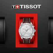  Shop Authentic Tissot PR 100 Sport Quartz Chronograph Silver Dial Brown Leather Strap Watch For Men - T101.617.16.031.00 - Luxxuri