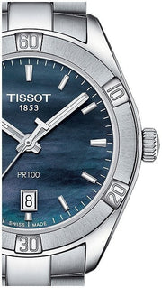  Shop Authentic Tissot PR 100 Sport Chic Mother of Pearl Dial Watch For Women - T101.910.11.121.00 - Luxxuri