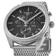  Shop Authentic Tissot PR 100 Chronograph Black Dial Silver Mesh Bracelet Watch For Men - T101.417.11.051.01 - Luxxuri