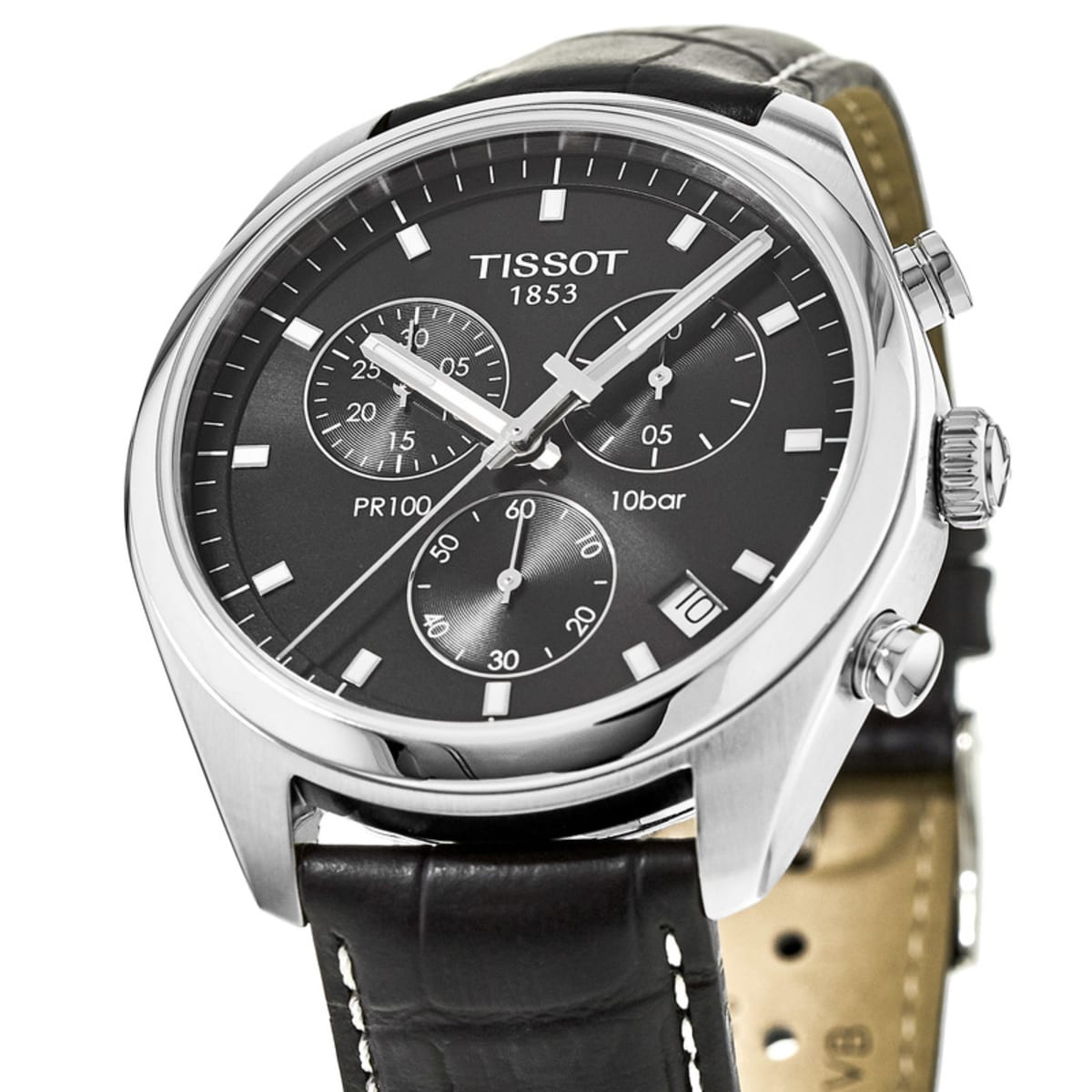  Shop Authentic Tissot PR 100 Chronograph Black Dial Black Leather Strap Watch For Men - T101.417.16.051.00 - Luxxuri
