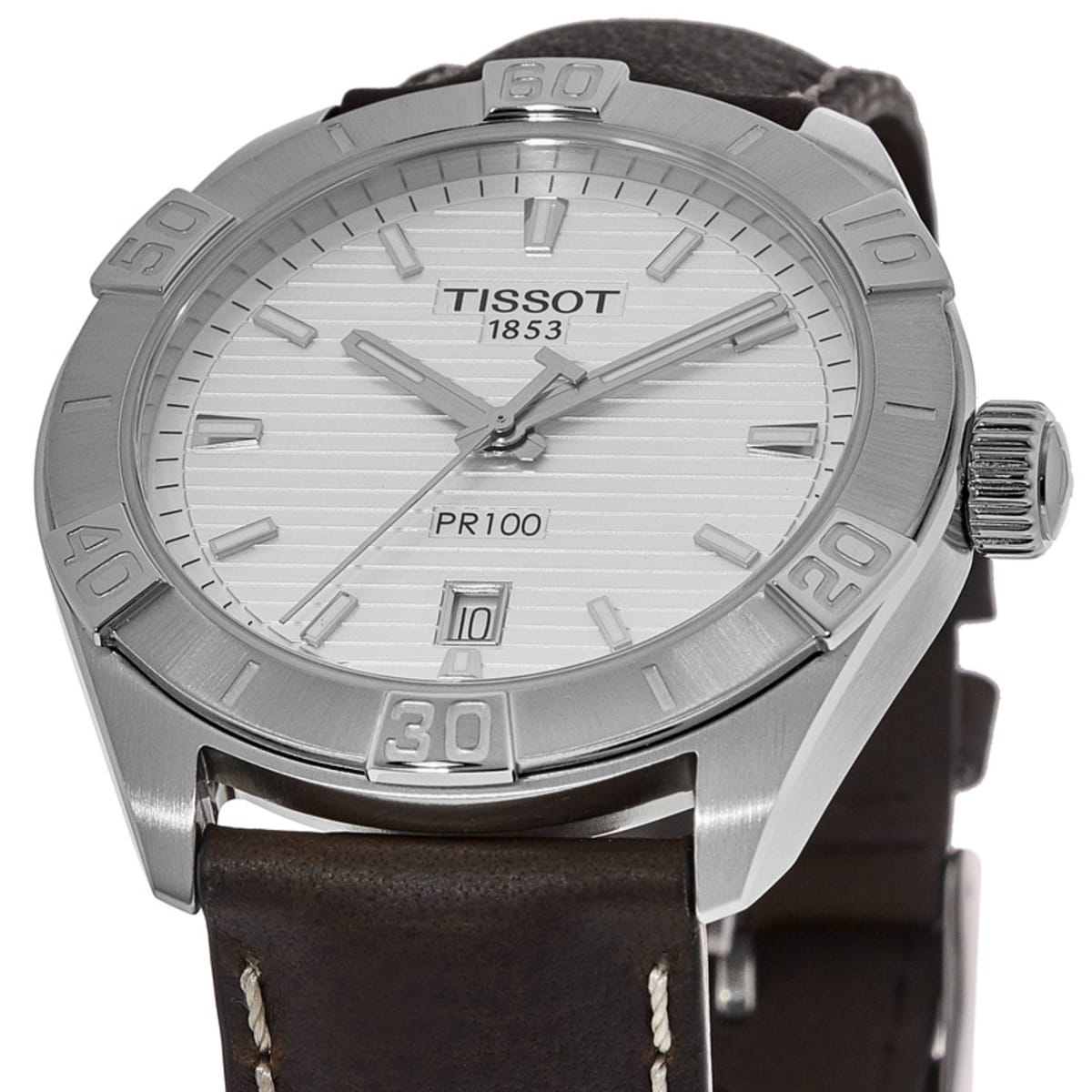  Shop Authentic Tissot PR 100 Sport Silver Dial Brown Leather Strap Watch For Men - T101.610.16.031.00 - Luxxuri