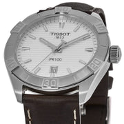  Shop Authentic Tissot PR 100 Sport Silver Dial Brown Leather Strap Watch For Men - T101.610.16.031.00 - Luxxuri